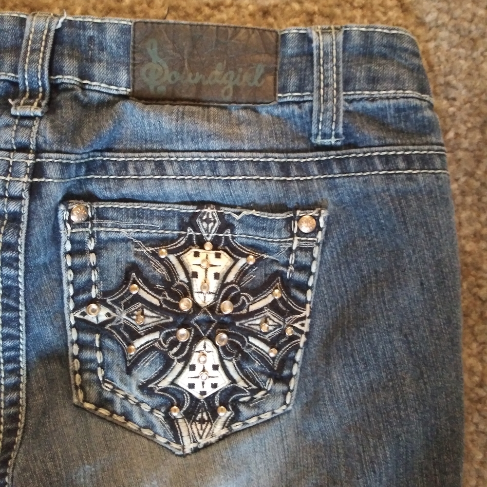 Embellished skinny jeans